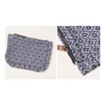 Navy Blue Ditsy Floral Frill Pouch