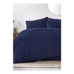 Navy Seersucker Duvet Set – King