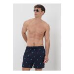 Navy Turtle Embroidered Swim Shorts