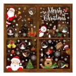 Nepfaivy 192-Piece Reusable Double-Sided Static Christmas Window Stickers