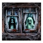 Nerciony Halloween Window Decor: 2 Ghost Posters with Webs