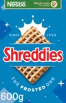 Nestlé Cereals – Shreddies Breakfast Cereal – Bitesize Wholegrain Wheat Cereal – The Frosted One – High Fibre, 5 Vitamins & Iron – 600g