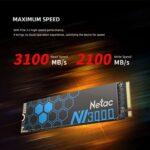 Netac NV3000 2TB NVMe SSD PCIe 3.0 M.2 2280mm Internal Solid State Drive up to 3100MB/S (1200TBW endurance rating) Netac Official Store FBA