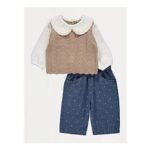 Neutral Jumper Top and Spot Jeans Outfit
