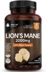New Leaf Lions Mane Mushroom Supplement 2000mg – 180 High Strength Tablets