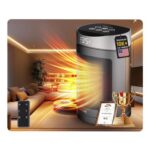 New Upgraded Electric Space Heater with PTC, Whisper-Quiet Office/Bedroom