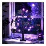 Newthinking Halloween Twig Table Tree 2FT with Purple Light