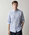 Next Mens Blue Jaquard Print Long Sleeve Shirt – Suzes XS To 4XL – Free C&C