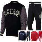Nike Air Fleece Full Crewneck Tracksuit Set 3 Colours (Black, Grey & Red) w/code
