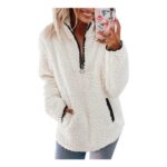 Nilimoph Womens Fleece Jumper – White, Medium