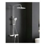 Non-Thermostatic Shower System with 33x21cm Rainfall Head, Glass Shelf