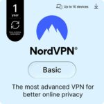 NordVPN Basic, 10 Devices, 1 Year, Most Advanced VPN, Amazon Subscription