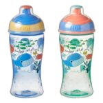 Nuby 18M under the Sea Slurp Free-Flow Water Bottle 2-Pack