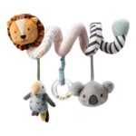 Nuby Baby Pram Spiral Plush Toy Sensory, 0M, Animal Adventures