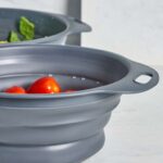 OHS 2 Pack Collapsible Silicone Colander – Grey