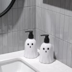 OHS 2 Pack Ghost Halloween Soap Dispenser Hand Soap Pump Bottles, White