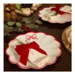 OHS 4 Pack Bow Napkin Rings – Red