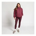 OHS Burgundy Funnel Neck Puffer Jacket – Large