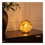 OHS Confetti Sphere Glass Battery Lamp – Brown
