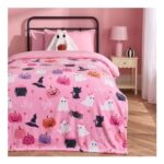 OHS Girl Ghost Fleece Throw – Pink