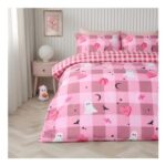 OHS Halloween Gingham Reversible Duvet Cover Set – Pink