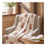 OHS Harry the Highland Cow Print Throw – Natural/Green
