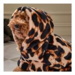 OHS Leopard Print Dog Hoodie Blanket – Natural