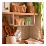 OHS Metal Wire under Shelf Basket – Cream