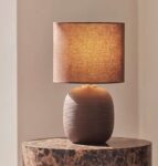 OHS Ribbed Base Rechargeable Lamp – Coffee