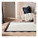 OHS Scallop Edge Rug – Cream/Black