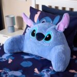 OHS Stitch Cuddle Cushion, Officially Licensed Reading Pillow for Kids Sofa Supportive Soft Cosy Teddy Fleece Gaming Cushions for Boys Girls Snuggle Hug Pillow, Blue – 45 x 40 x 30cm