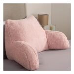 OHS Teddy Fleece Pink Cuddle Cushion with Arms Reading Pillow