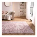 OHS Washable Vintage Printed Rug – Blush