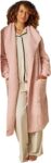 OHS Waterfall Teddy Fleece Cardigan Longer Length Open-Front Long-Sleeve Wrap Style Cardigan Sweater with Pockets – Blush Cream, Grey