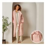 OHS Waterfall Teddy Fleece Long Length Cardigan – Blush –