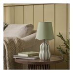 OHS Wavy Stripe Battery-Operated Lamp – Sage