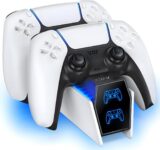 OIVO PS5 Charging Station – 2H Fast Controller Charger for PlayStation 5 DualSense, Upgrade Charging Dock With 2 Types of Cable for Dual Controllers