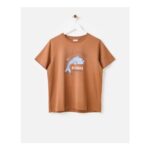 ORGANIC COTTON Mocha Brown the Catch Graphic T-Shirt