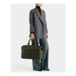 OSPREY LONDON the Kellie Leather Weekender in Dark Olive