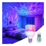 OUTON Ocean Wave Projector Light Bulb with Remote, 16-Color RGB