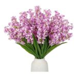 Oairse 5Pcs Small Lilac Silk Artificial Flowers with Stems