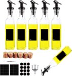 Oil Dispenser Bringt Leinen 6 x 250 ml Oil Bottle with Pourer, Vinegar and Oil Bottle Set, with Oil Pourer/Wine Cork/Labels/Marking Pen/Funnel