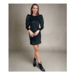 Oliver Bonas Green Velvet Mini Dress