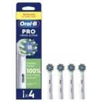 Oral-B Pro Cross Action Electric Toothbrush Heads, 4 Count, White X-Shape & Angled Bristles, Deep Plaque Removal, Replacement Brush Heads