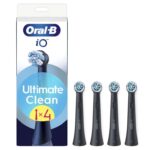 Oral-B iO Series Ultimate Clean Electric Toothbrush Heads, 4 Count, Black Original Round, Crisscross Bristles
