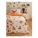 Orange Autumn Capybara Microfibre Reversible Duvet Set