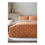 Orange Botanical Printed Duvet Set Single
