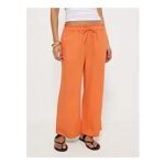 Orange Cropped Trousers with Linen