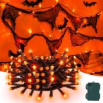 Orange Fairy Lights, 9.9Ft 30LED 8 mode timer Orange Halloween Battery String Lights with Black Cloth Gauze. SB cshare / FBA