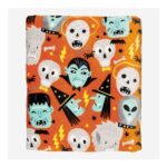 Orange Halloween Patterned Throw 152x188cm